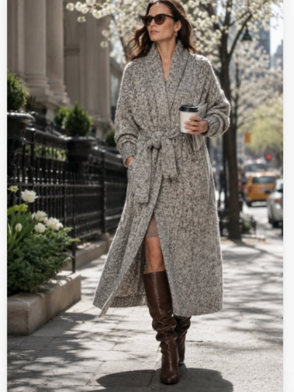 Vintage I.B. Diffusion Cozy Wool Belted Duster Cardigan